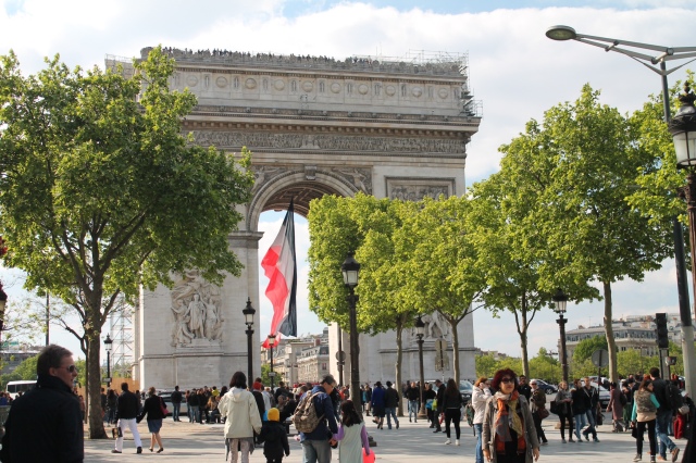 Arc de Thriomphe at the end of Champs-Elyseé